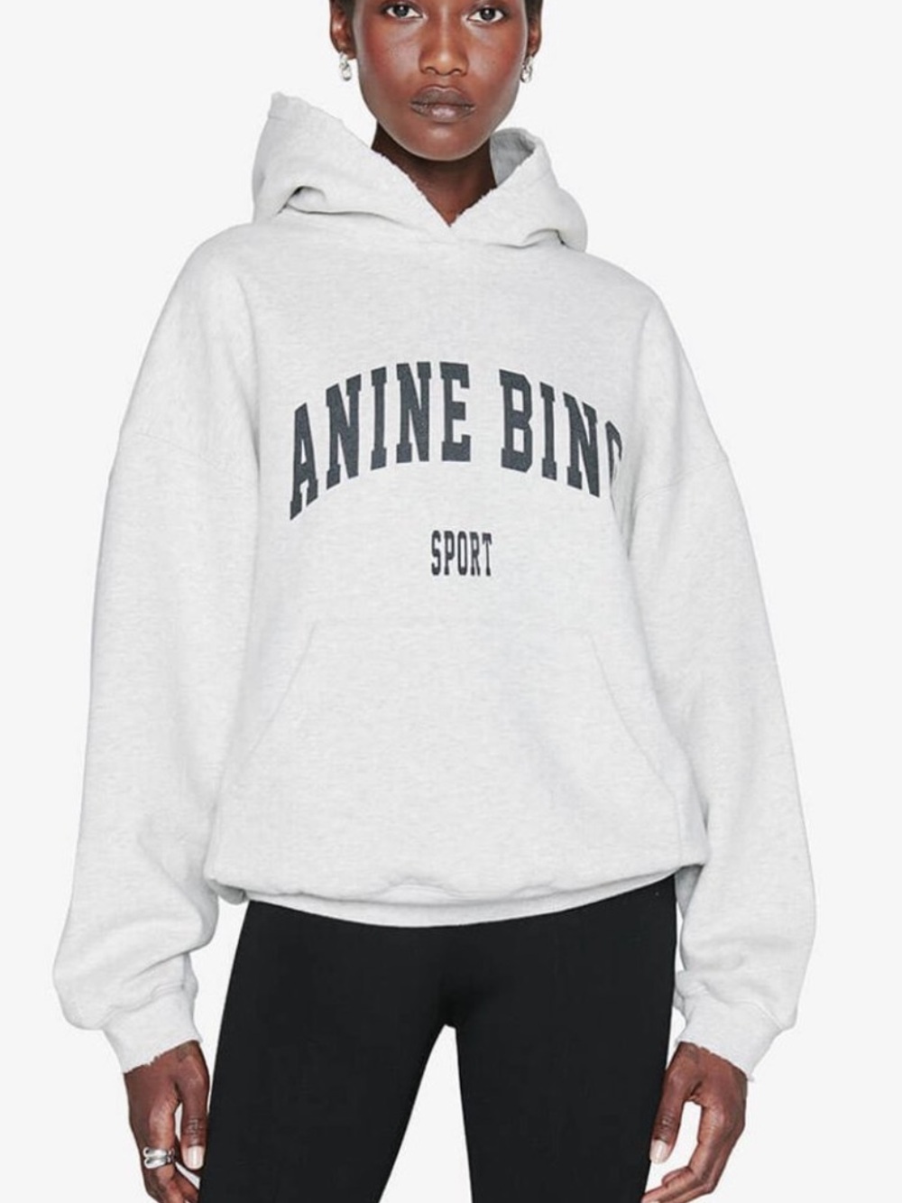ANINE BING Sport Harvey Sweatshirt Heather Grey Hoodie Sweater